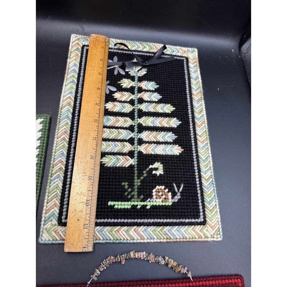 Plastic Canvas Completed Wall Decor Door Hanger Flowed Cactus Tree
